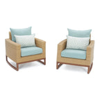 Ensemble de 5 chaises de jardin et poufs Mili Sunbrella pour l'extérieur