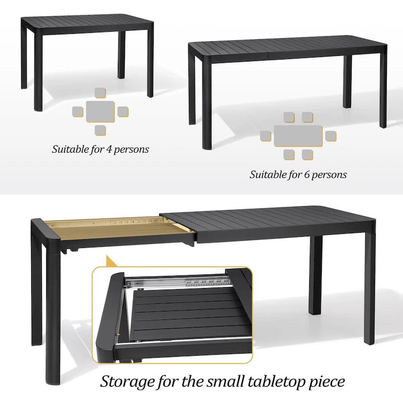 Ensemble de salle à manger d'extérieur 5/7 pièces Pellebant pour patio - S.O.