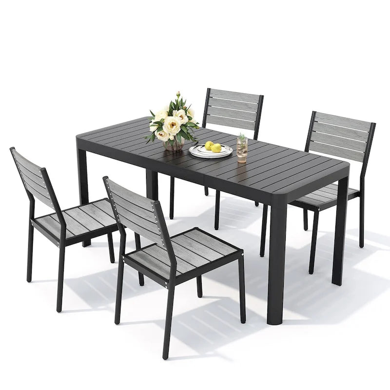 Ensemble de salle à manger d'extérieur 5/7 pièces Pellebant pour patio - S.O.