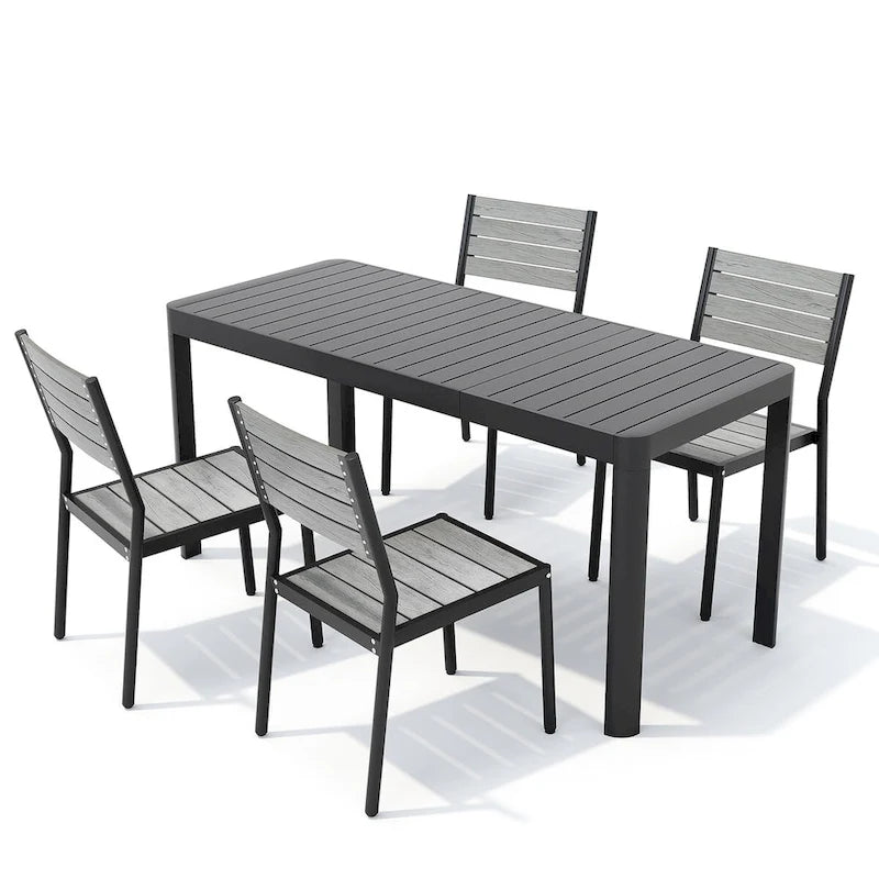 Ensemble de salle à manger d'extérieur 5/7 pièces Pellebant pour patio - S.O.