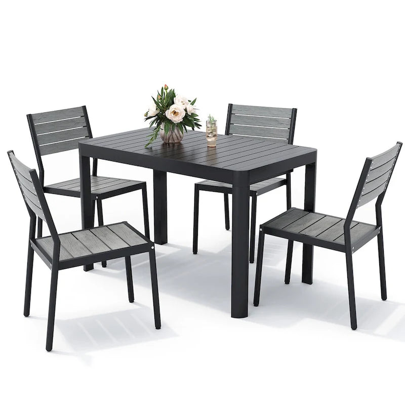 Ensemble de salle à manger d'extérieur 5/7 pièces Pellebant pour patio - S.O.