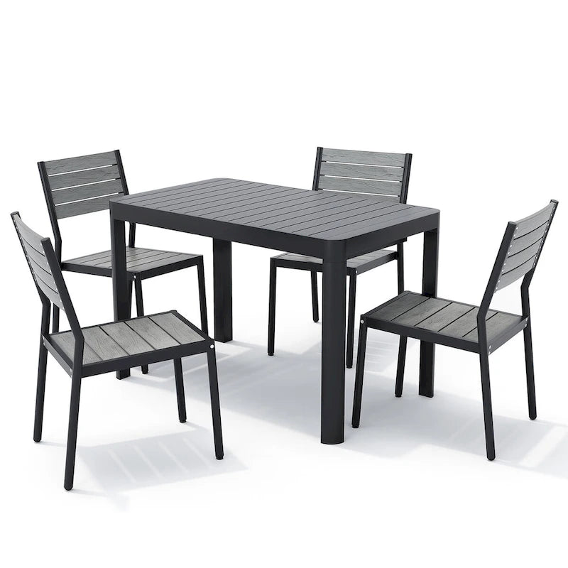 Ensemble de salle à manger d'extérieur 5/7 pièces Pellebant pour patio - S.O.