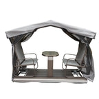 4-Seat Outdoor Glider Benches with Canopy, Aluminum Frame