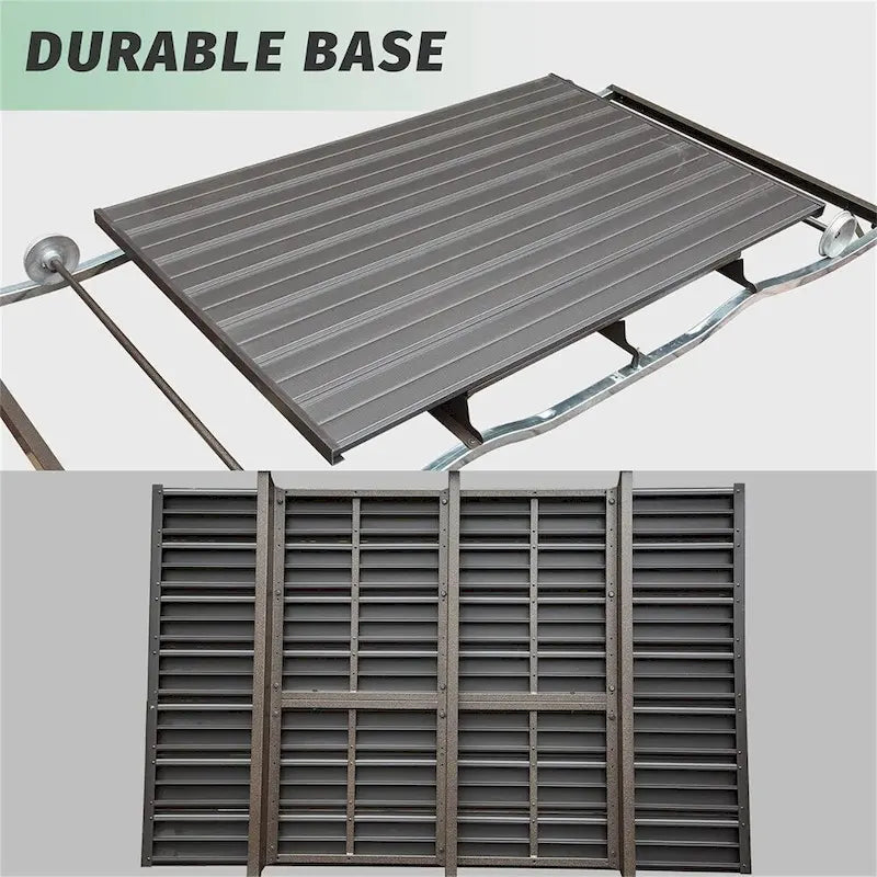 Bancs balançoires d'extérieur 4 places avec auvent, cadre en aluminium
