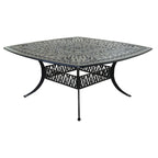 Ensemble de salle à manger carré 9 pièces Saratoga en aluminium bronze canon avec 8 chaises de salle à manger à accoudoirs rembourrées