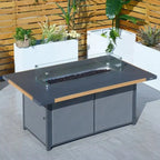 Ensemble de conversation de patio en acrylique 4 pièces avec table brasero et barbecue