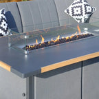 Ensemble de conversation de patio en acrylique 4 pièces avec table brasero et barbecue