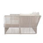 Ensemble de lit de repos et causeuse d'extérieur 2 pièces avec table en verre trempé