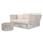 Ensemble de lit de repos et causeuse d'extérieur 2 pièces avec table en verre trempé