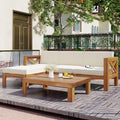 Ensemble de canapé d'angle d'extérieur 5 pièces en bois pour terrasse avec coussins