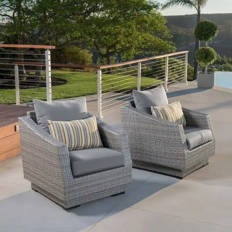 Chaises de club d'extérieur Cannes 2 pièces en Sunbrella