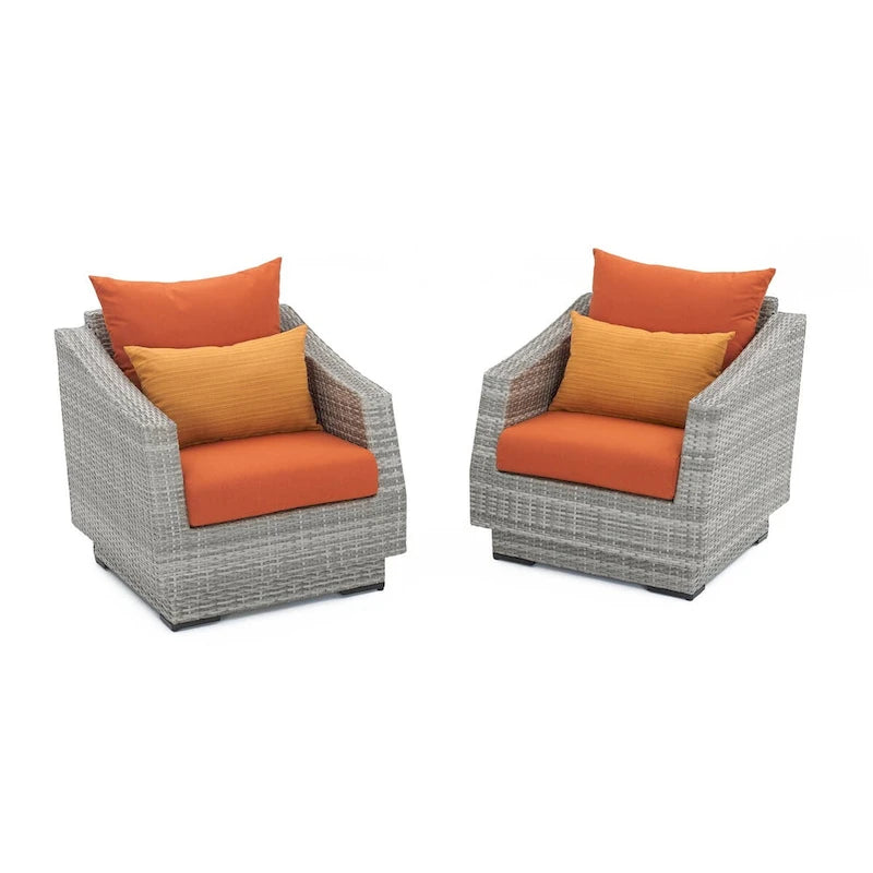 Chaises de club d'extérieur Cannes 2 pièces en Sunbrella