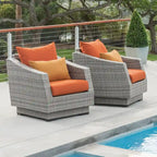Chaises de club d'extérieur Cannes 2 pièces en Sunbrella