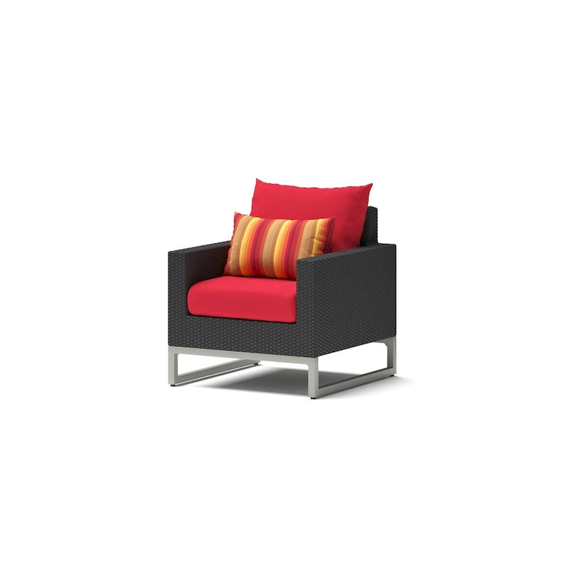 Ensemble de conversation Milo Espresso 5 pièces avec fauteuils de club de patio extérieurs Sunbrella