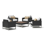 Ensemble de conversation Milo Espresso 5 pièces avec fauteuils de club de patio extérieurs Sunbrella