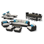 Ensemble de jardin Portofino Comfort Sunbrella 19 pièces, avec mouvement