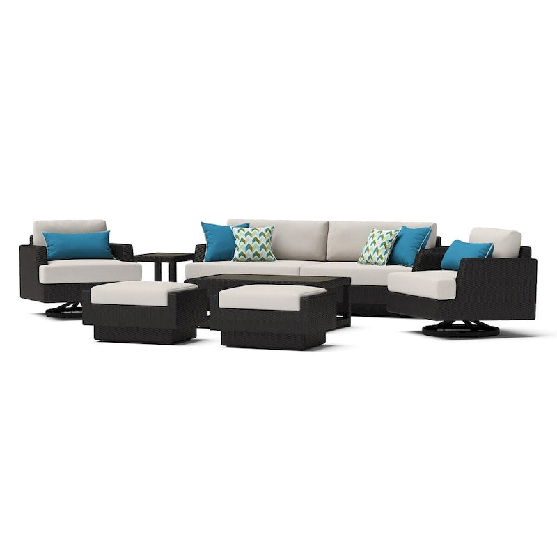 Ensemble de jardin Portofino Comfort Sunbrella 19 pièces, avec mouvement