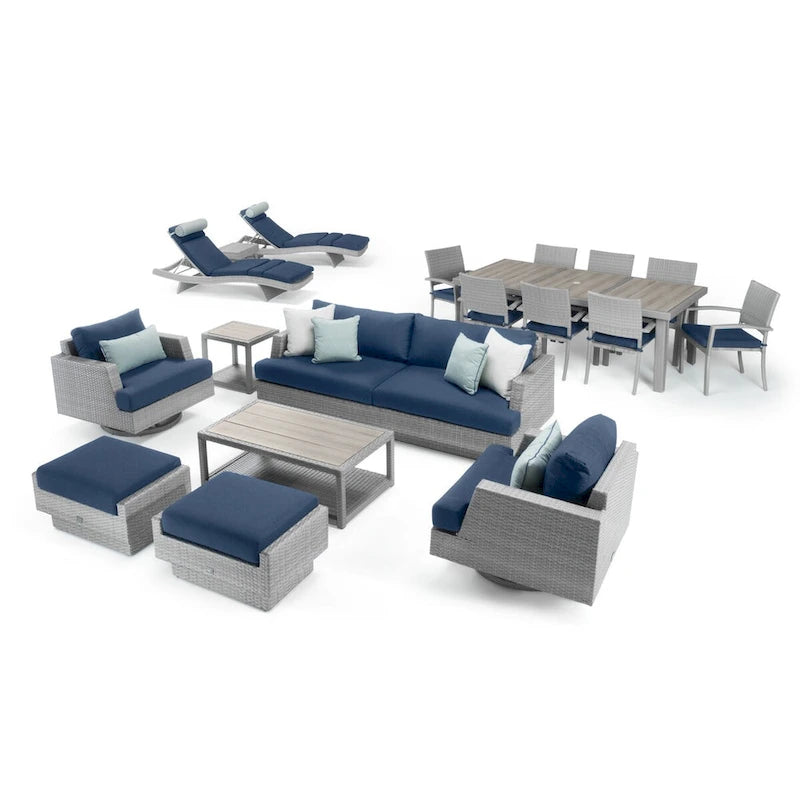 Ensemble de jardin Portofino Comfort Sunbrella 19 pièces, avec mouvement