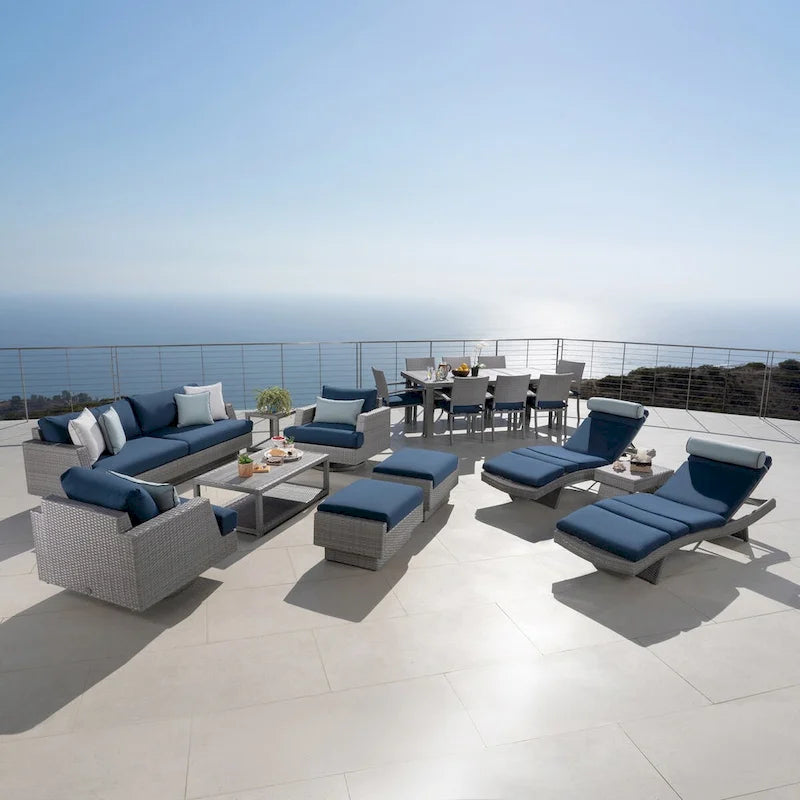 Ensemble de jardin Portofino Comfort Sunbrella 19 pièces, avec mouvement