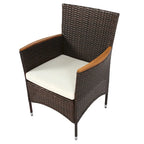 Ensemble de salle à manger de patio pour 6, table et chaises en osier d'extérieur avec coussins