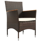 Ensemble de salle à manger de patio pour 6, table et chaises en osier d'extérieur avec coussins