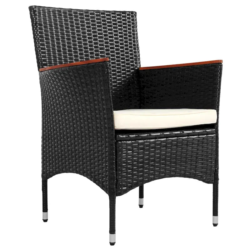 Ensemble de salle à manger de patio pour 6, table et chaises en osier d'extérieur avec coussins