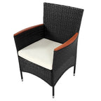 Ensemble de salle à manger de patio pour 6, table et chaises en osier d'extérieur avec coussins