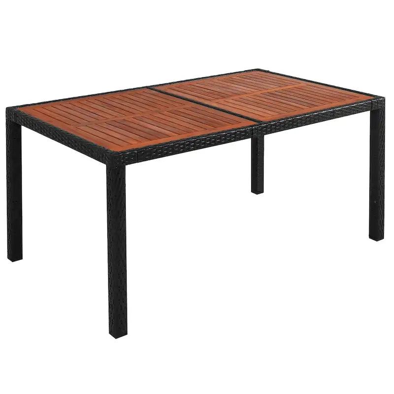 Ensemble de salle à manger de patio pour 6, table et chaises en osier d'extérieur avec coussins