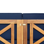 Ensemble de canapés de jardin modulables 5 pièces en bois d'acacia naturel avec tissu résistant à l'eau