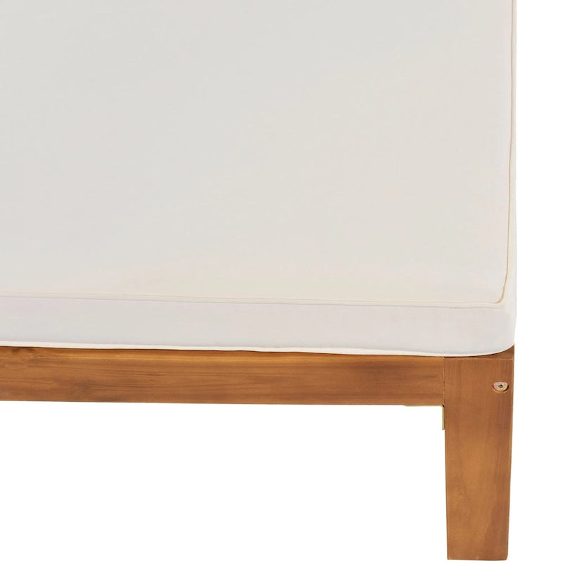 Canapé d'angle d'extérieur en bois avec coussins