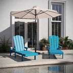 Lot de 2 chaises longues commerciales réglables tout temps avec porte-gobelets