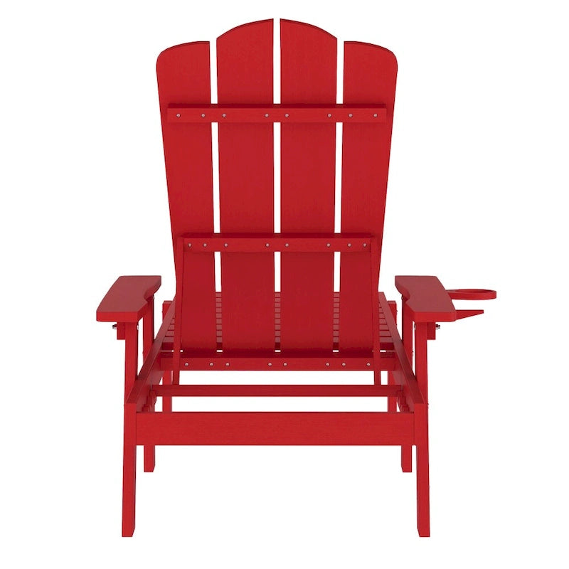 Lot de 2 chaises longues commerciales réglables tout temps avec porte-gobelets