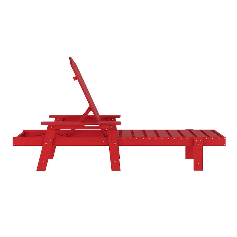 Lot de 2 chaises longues commerciales réglables tout temps avec porte-gobelets