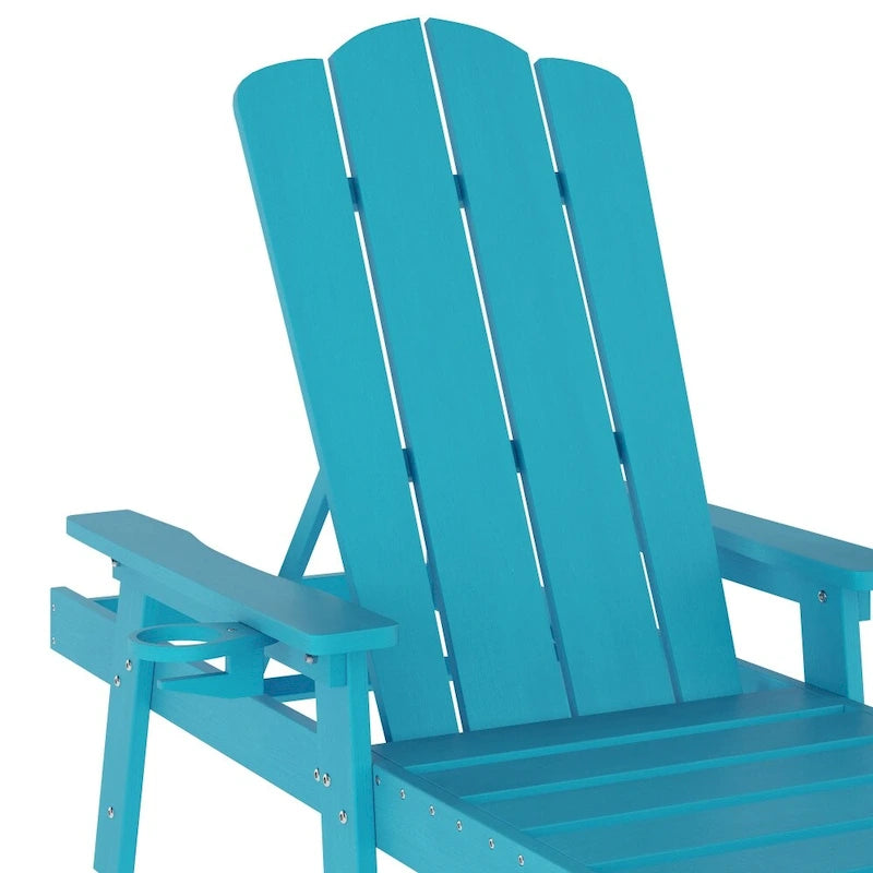 Lot de 2 chaises longues commerciales réglables tout temps avec porte-gobelets
