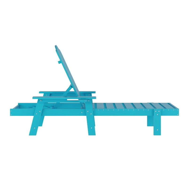 Lot de 2 chaises longues commerciales réglables tout temps avec porte-gobelets