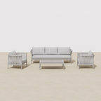 Ensemble de quatre fauteuils de jardin Kamari