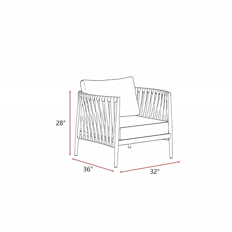 Ensemble de quatre fauteuils de jardin Kamari