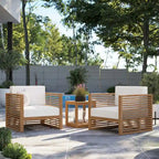 Ensemble de patio extérieur en teck 3 pièces Carlsbad