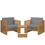 Ensemble de patio extérieur en teck 3 pièces Carlsbad