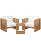 Ensemble de patio extérieur en teck 3 pièces Carlsbad