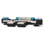 Ensemble de 7 fauteuils de jardin pivotants Portofino Comfort en tissu Sunbrella