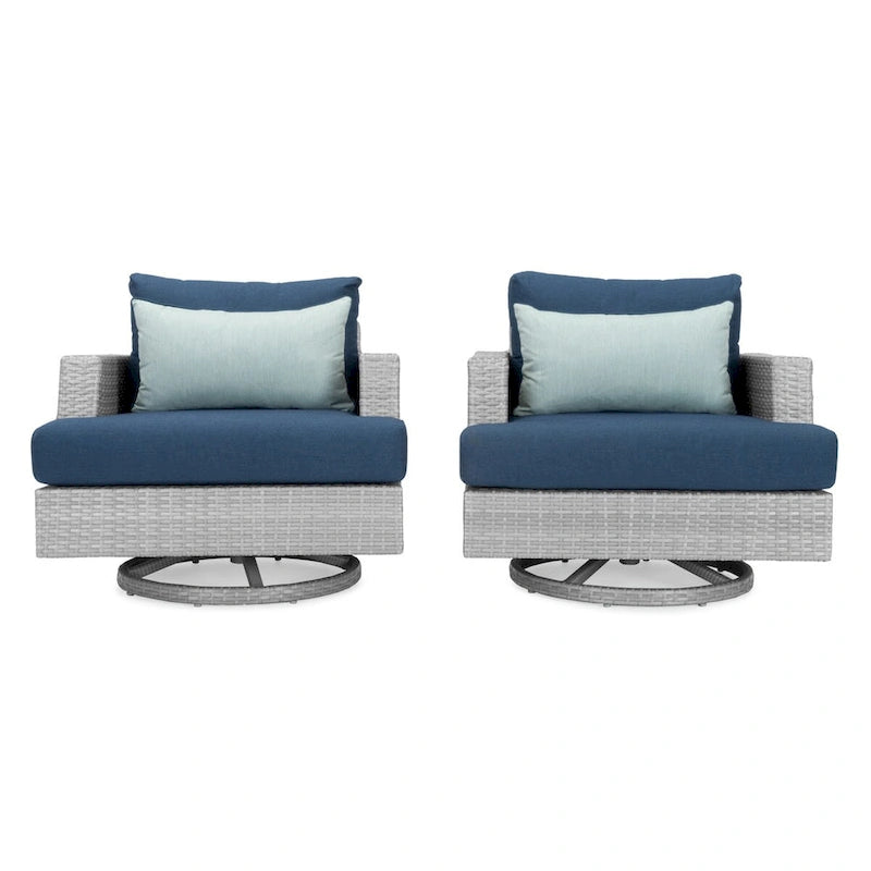 Ensemble de 7 fauteuils de jardin pivotants Portofino Comfort en tissu Sunbrella