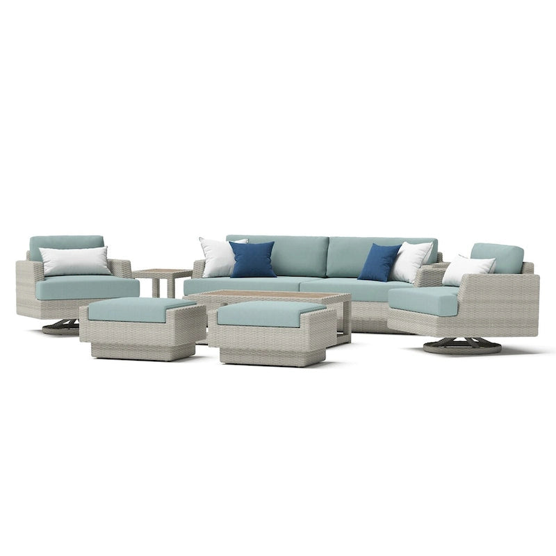 Ensemble de 7 fauteuils de jardin pivotants Portofino Comfort en tissu Sunbrella