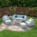 Ensemble de 7 fauteuils de jardin pivotants Portofino Comfort en tissu Sunbrella