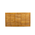 Ensemble de salle à manger d'extérieur - Chaises avec dossier haut à lattes et table rectangulaire à 4 pieds en bois - Fini à l'huile naturelle (Option de pièces)