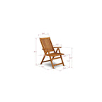 Ensemble de salle à manger d'extérieur - Chaises avec dossier haut à lattes et table rectangulaire à 4 pieds en bois - Fini à l'huile naturelle (Option de pièces)