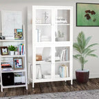 Meuble Vitrine avec Étagères Réglables pour Cuisine Salon