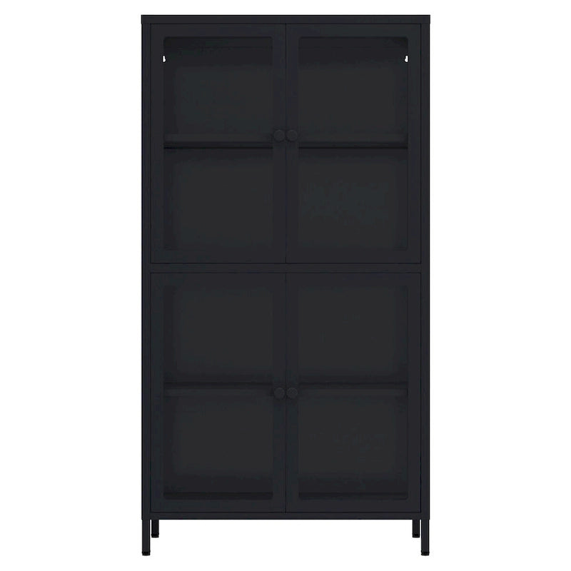 Meuble Vitrine avec Étagères Réglables pour Cuisine Salon