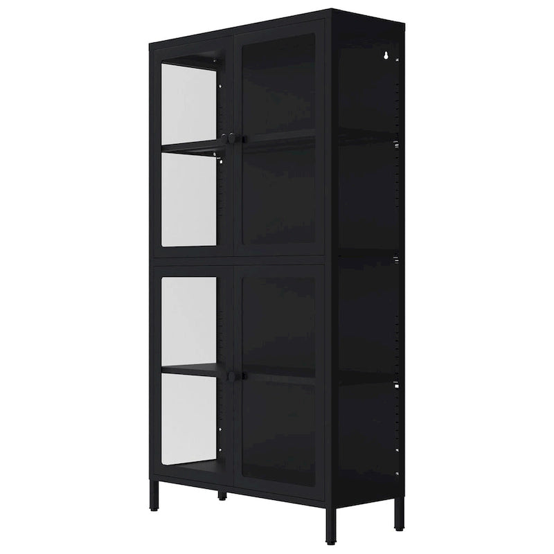 Meuble Vitrine avec Étagères Réglables pour Cuisine Salon