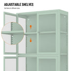 Meuble Vitrine avec Étagères Réglables pour Cuisine Salon